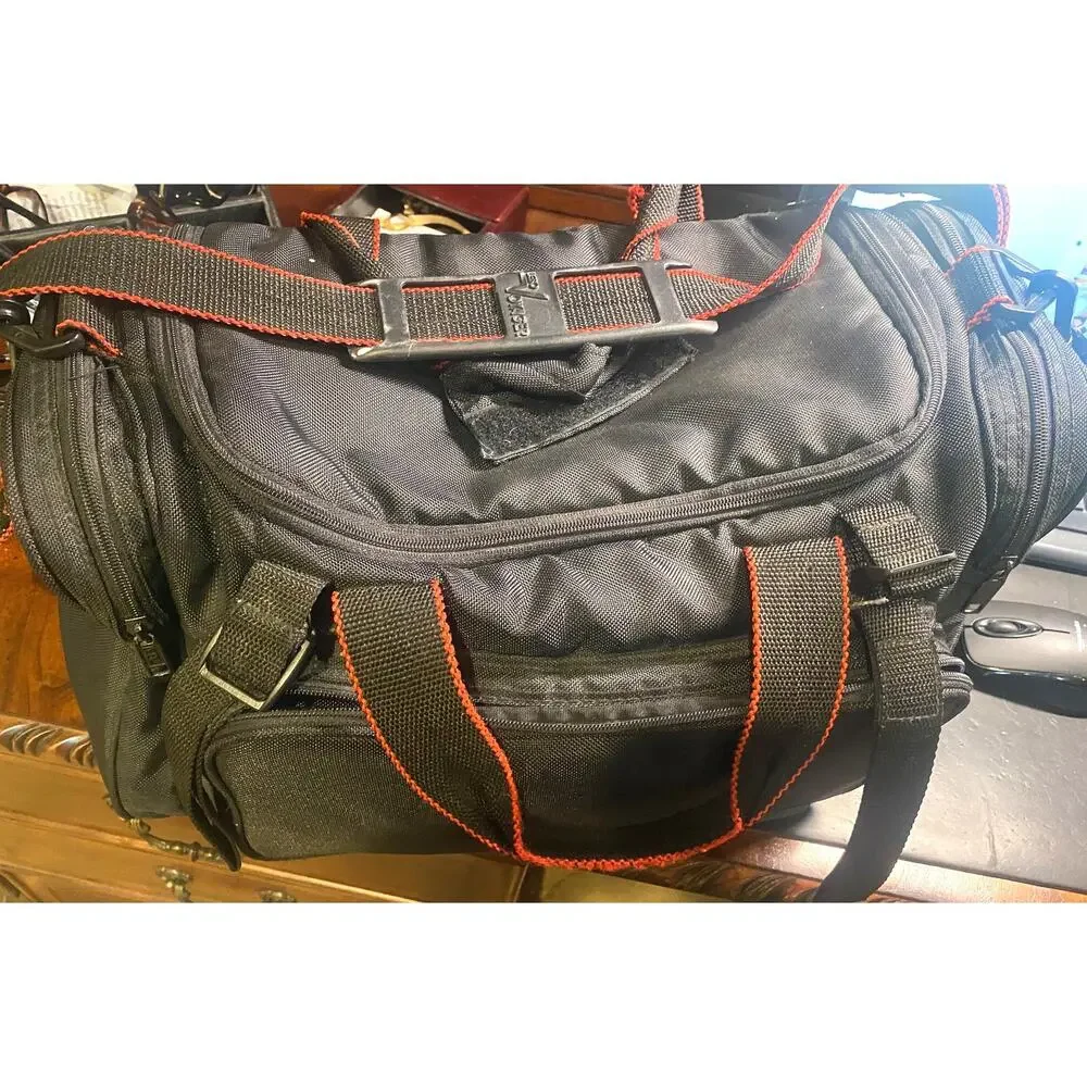 Vintage Lebo Voyager Black/Red Video / Camera Bag With Carrying Strap